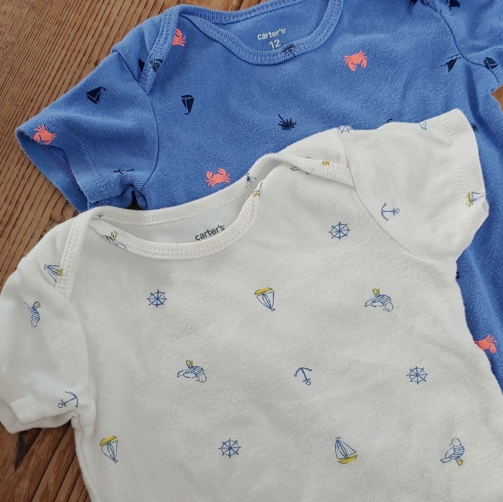 Nautical themed onzies top set of 2